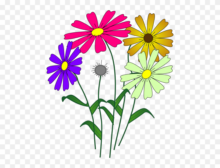 Flowers Outline Png Icons - Cartoon Flowers Clipart Transparent Png