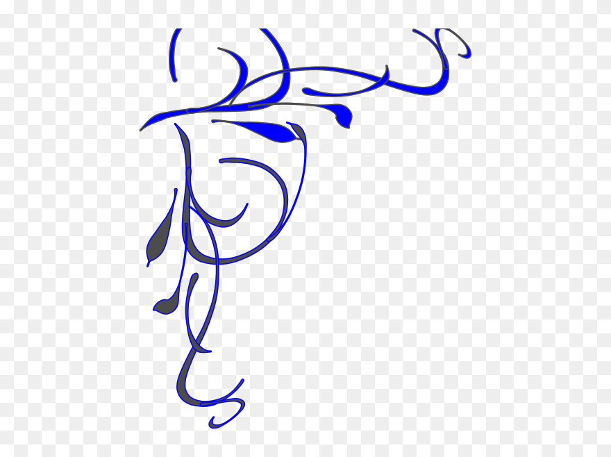 Floral Swirl Svg Clip Arts - Corner Line Boarder Clipart - Png Download