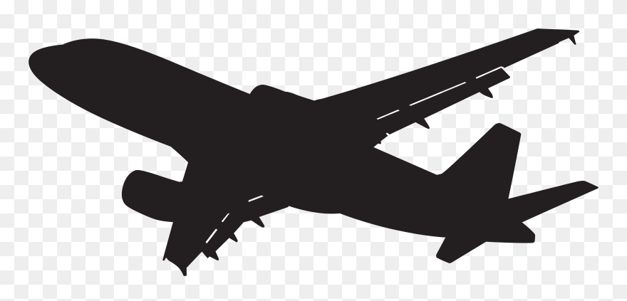 Plane Silhouette Transparent Background - Silhouette Airplane Transparent Background Clipart