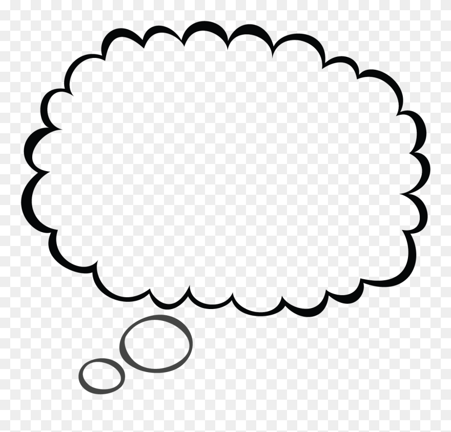 Speech Balloon Thought Clip Art - Thinking Bubble Clipart - Png Download