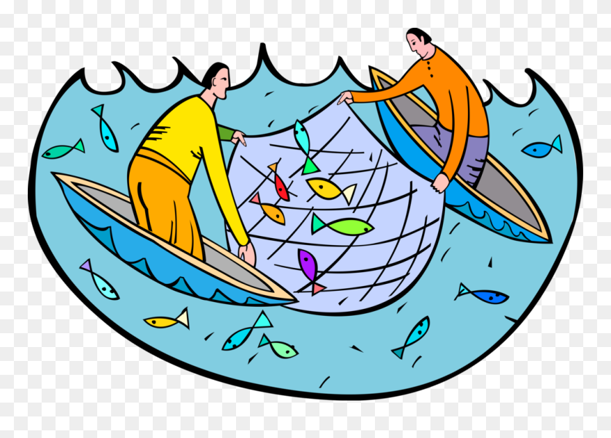 Fishing Industry In Clipart Transparent Stock Hd Fishermen - Fishing With Net Clipart - Png Download