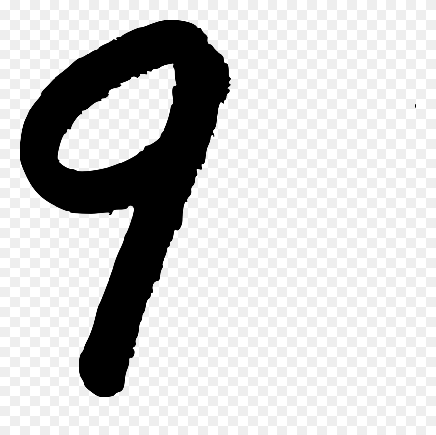 Handwritten Big Image Png - Hand Written Number 9 Clipart