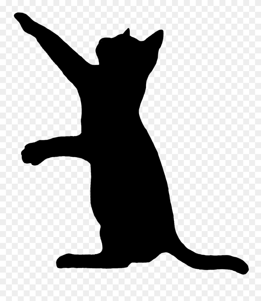 Cat Clip Art Portable Network Graphics Silhouette Vector - Transparent Background Black Cat Silhouette - Png Download