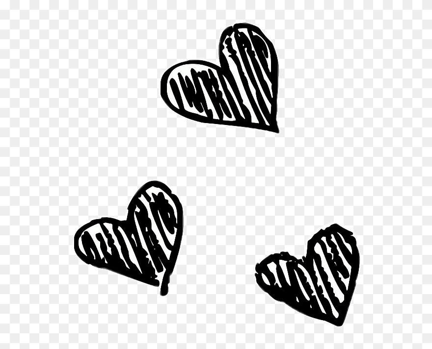 Transparent Heart Art Png - Transparent Hearts Black And White Clipart
