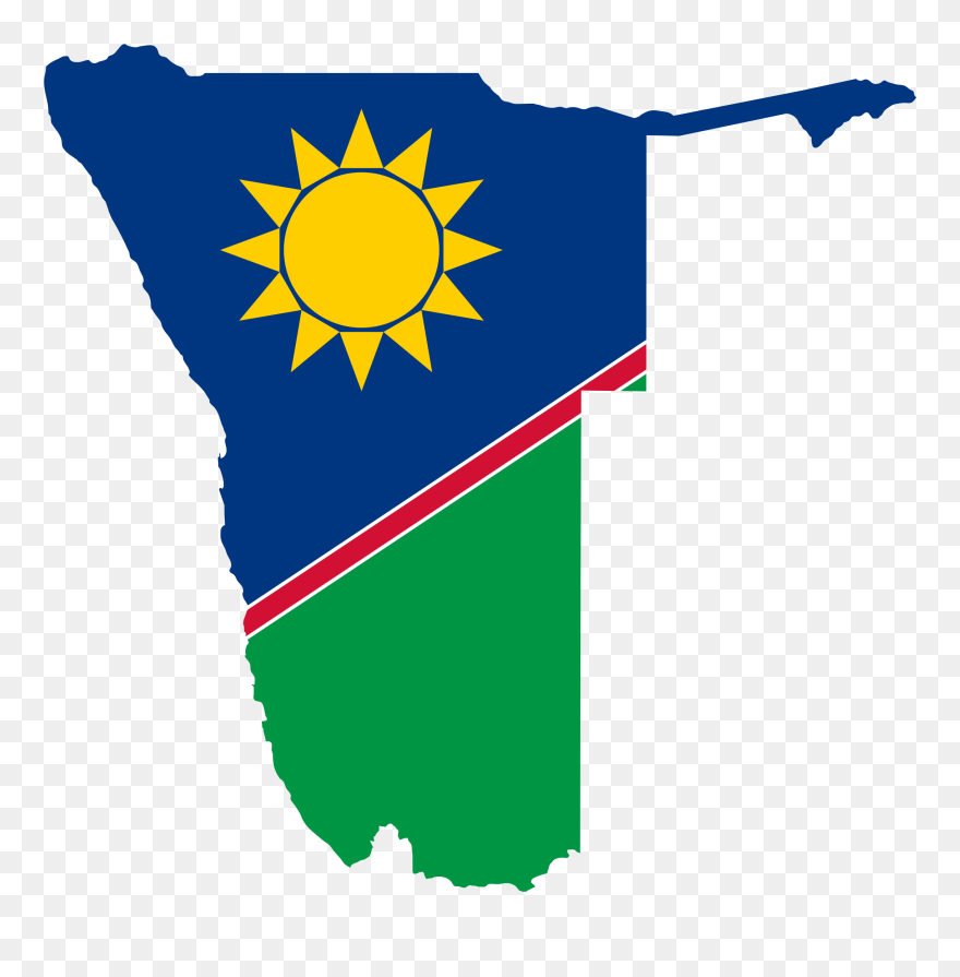 Map Of Namibia And Flag Clipart