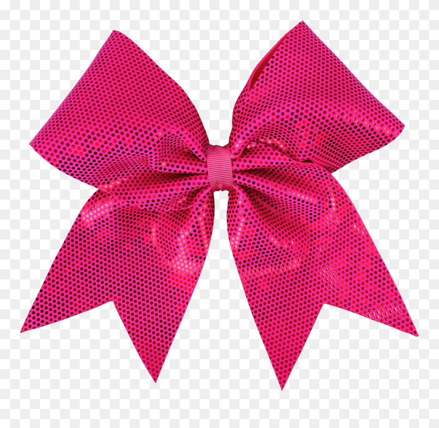 Fuchsia Pink Dotted Sparkle I Love Cheer® Hair Bow - Ribbon Clipart