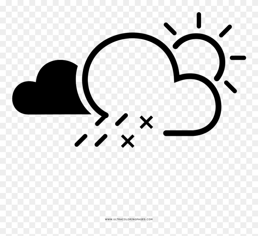 Snow Day Coloring Pages With And Rain Page Ultra - Business Icons White Transparent Clipart