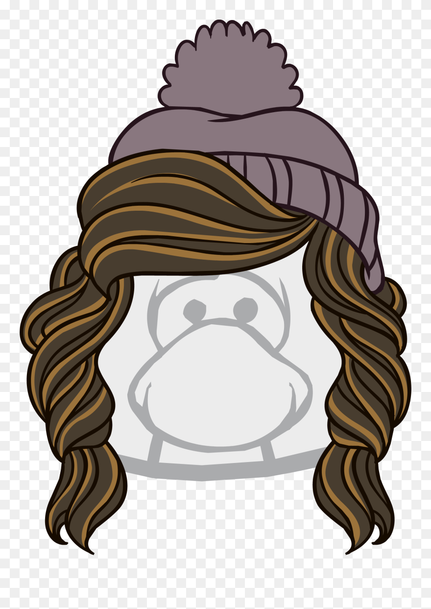 Transparent Snow Day Clipart - Club Penguin Wig Hair - Png Download