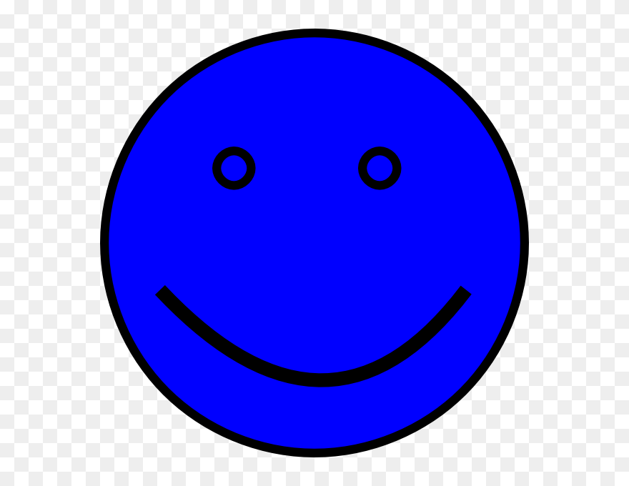 Blue Face Clip Art At Clker - Smiley - Png Download