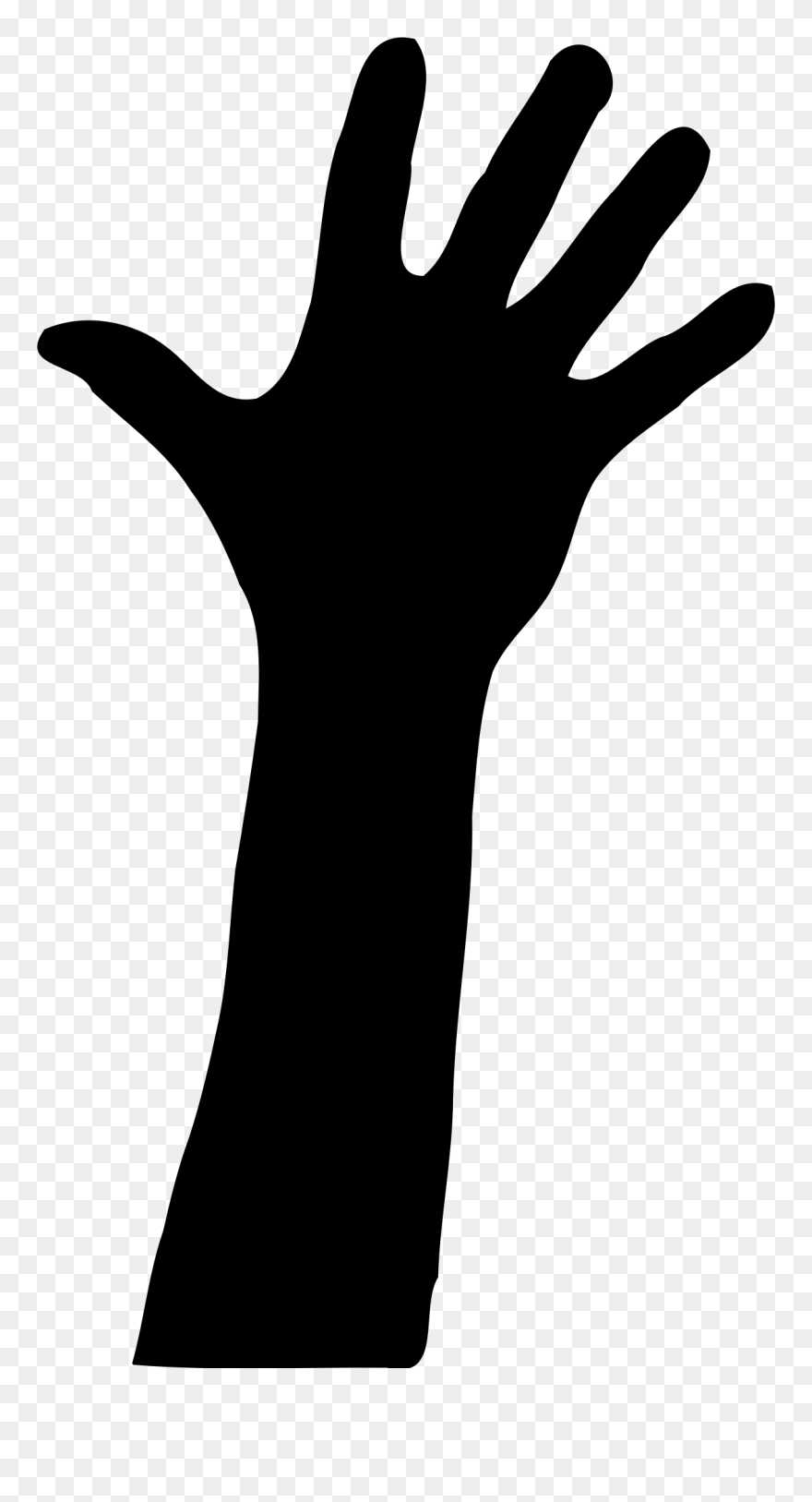 Praying Hands Silhouette Clip Art - Raised Hand - Png Download