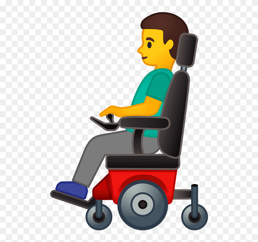 Man In Motorized Wheelchair Emoji Clipart - Emoji On Wheelchair - Png Download