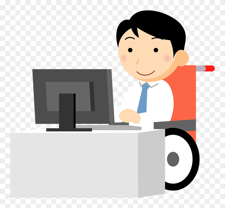 Wheelchair Businessman Clipart - Cartoon - Png Download