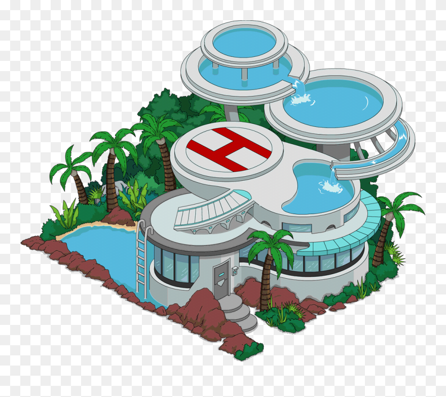 Beachhouse Transimage - Beach House Tapped Out Simpsons Clipart