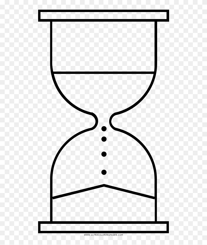 Hourglass Coloring Page - Line Art Clipart