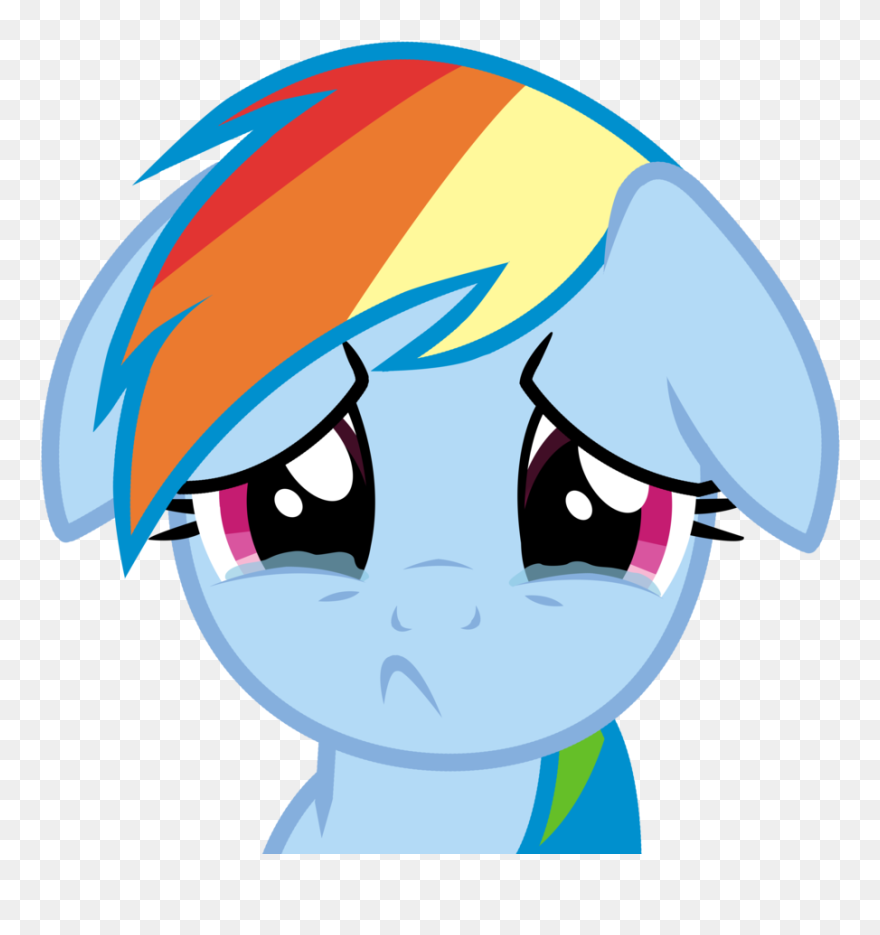Crying Faces Cartoons - Sad Rainbow Dash Clipart
