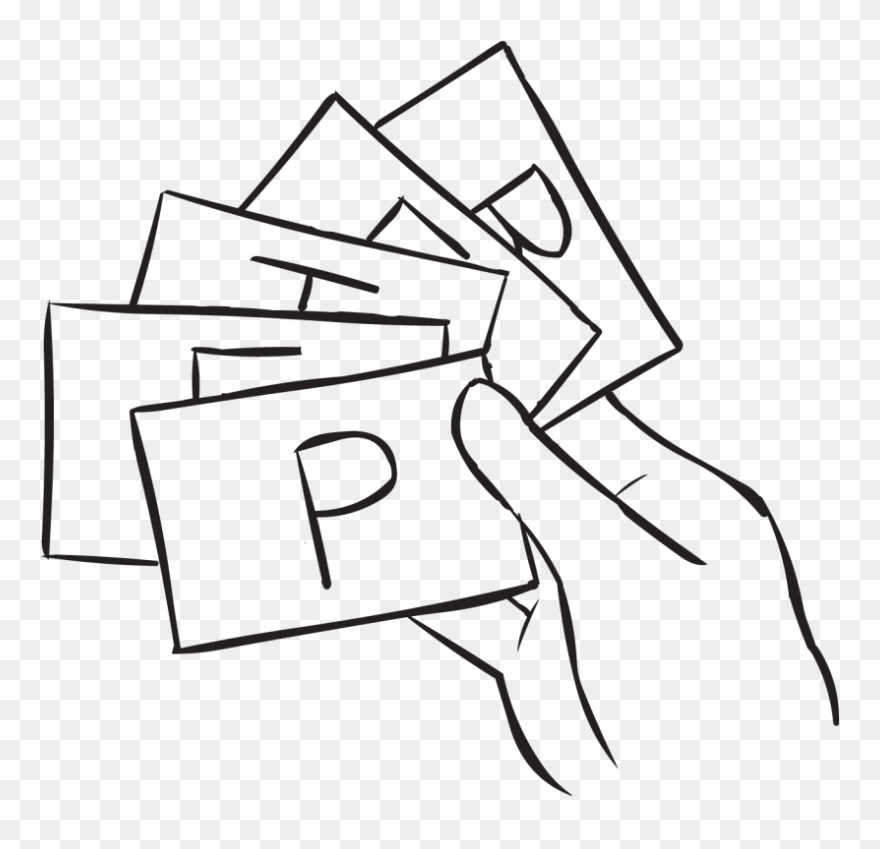 Hand Holding Bunch Of Cards With Letters On Them, Playing Clipart