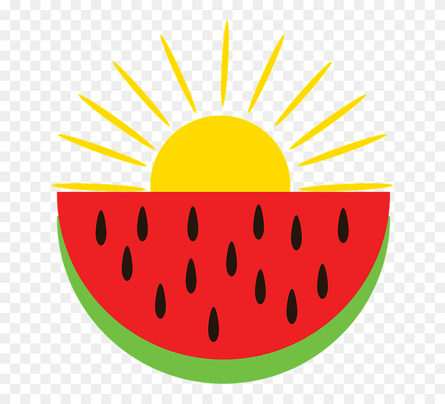 Watermelon And Sun Clipart - Png Download