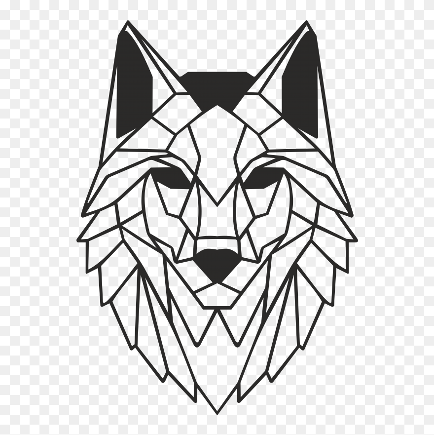 Transparent Wolf Face Png - Geometric Wolf Png Clipart