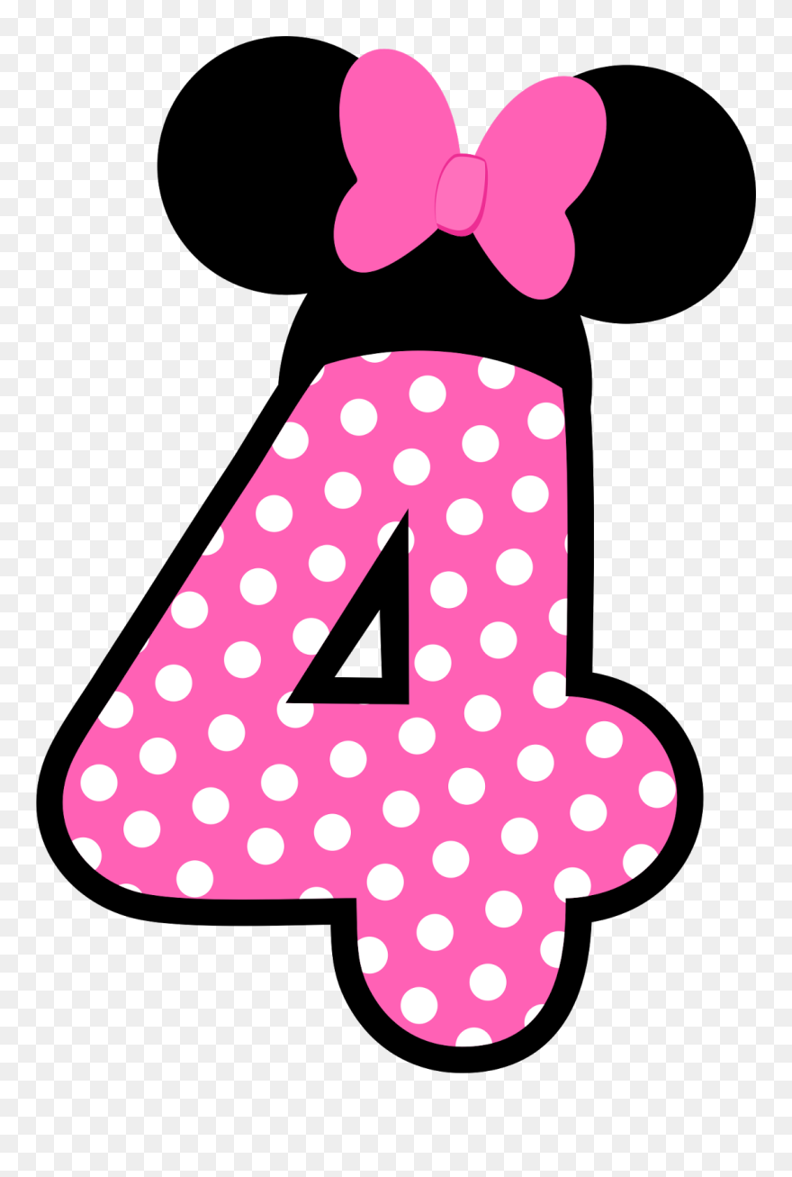 Minnie Mouse Number 4 Clipart
