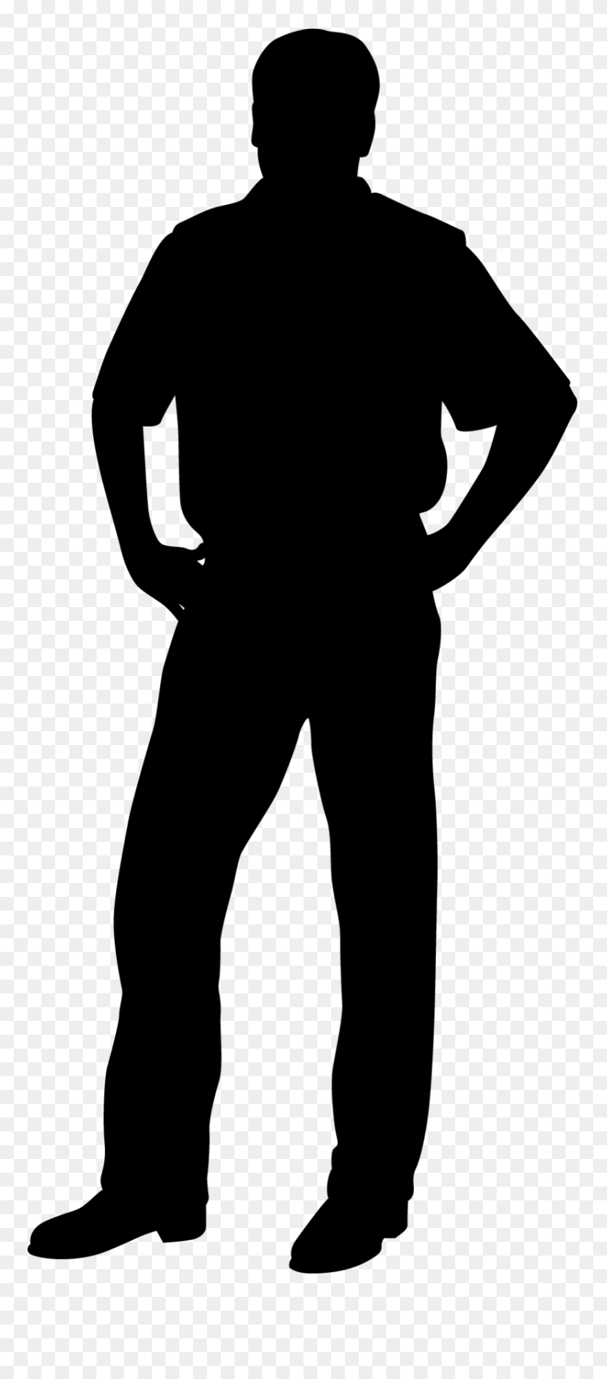 Silhouette Person Clip Art - Standing Casual Man Silhouette - Png Download