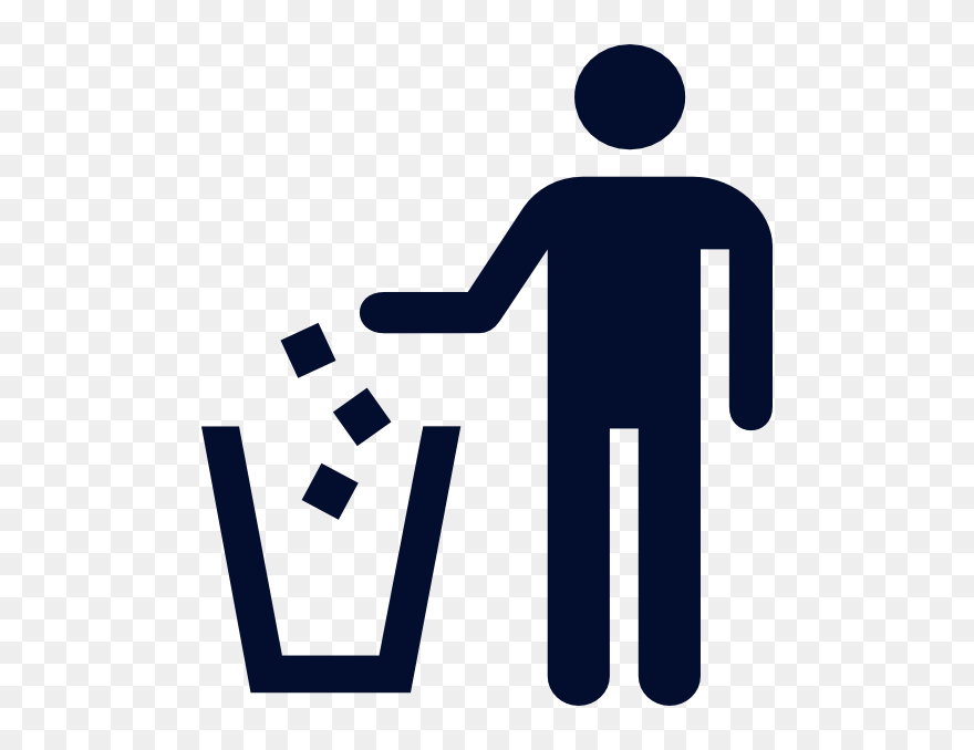 Blue Trash Man Clip Art At Clker - Put Your Trash Sign - Png Download