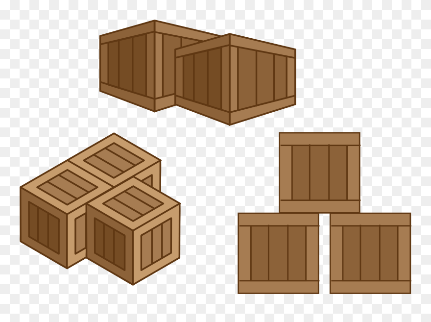 Vector Crates - Wood Box Vector Png Clipart