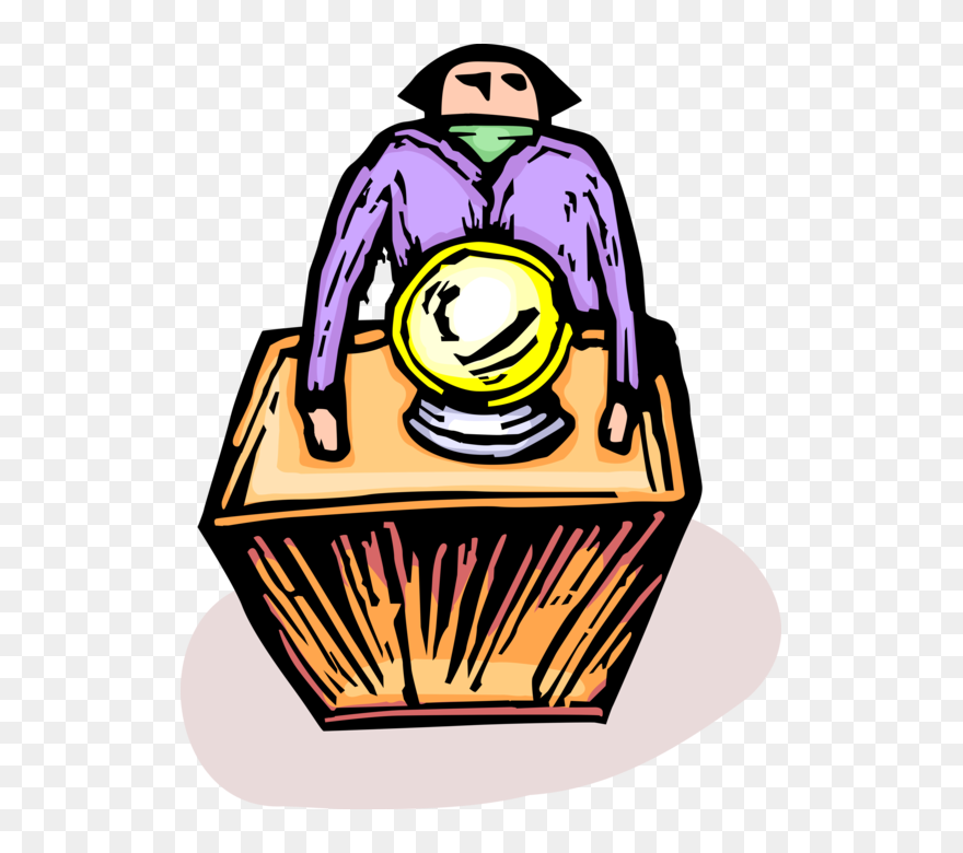 Vector Illustration Of Psychic Fortune-teller Crystal Clipart