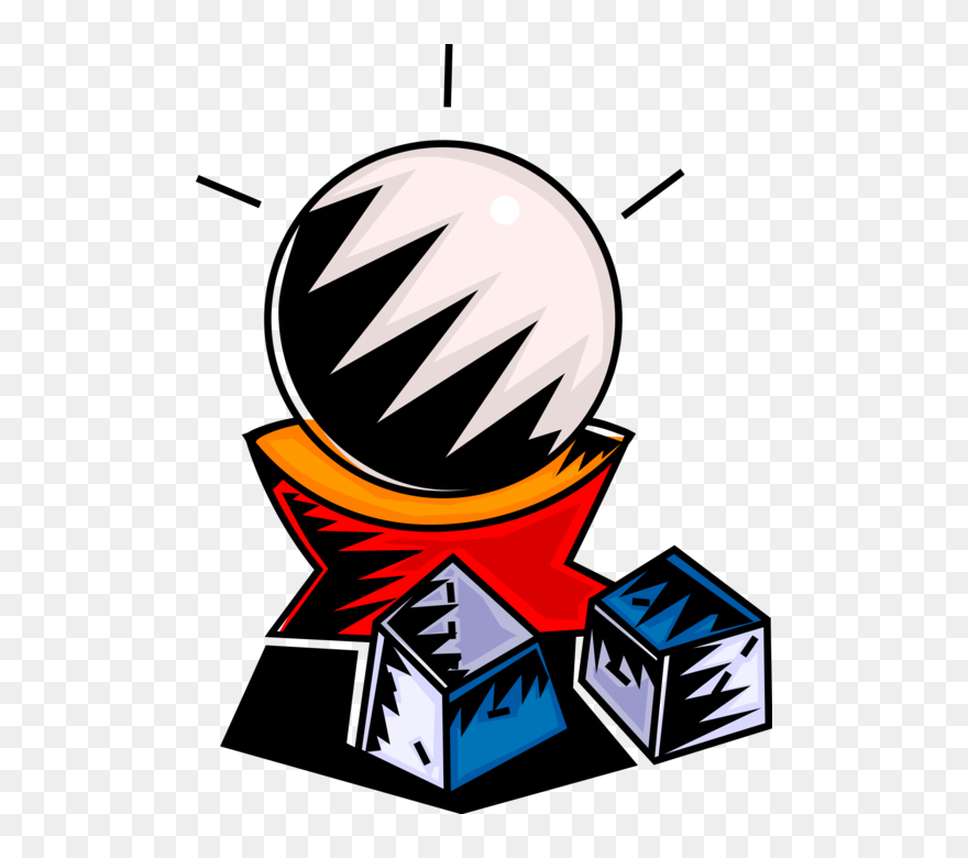 Vector Illustration Of Fortune Teller Sorcerer Crystal Clipart
