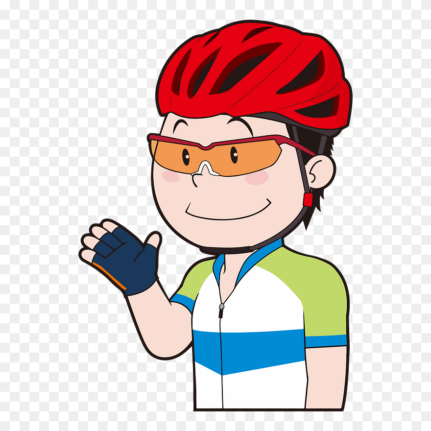 Cyclist Man Clipart - Cartoon - Png Download