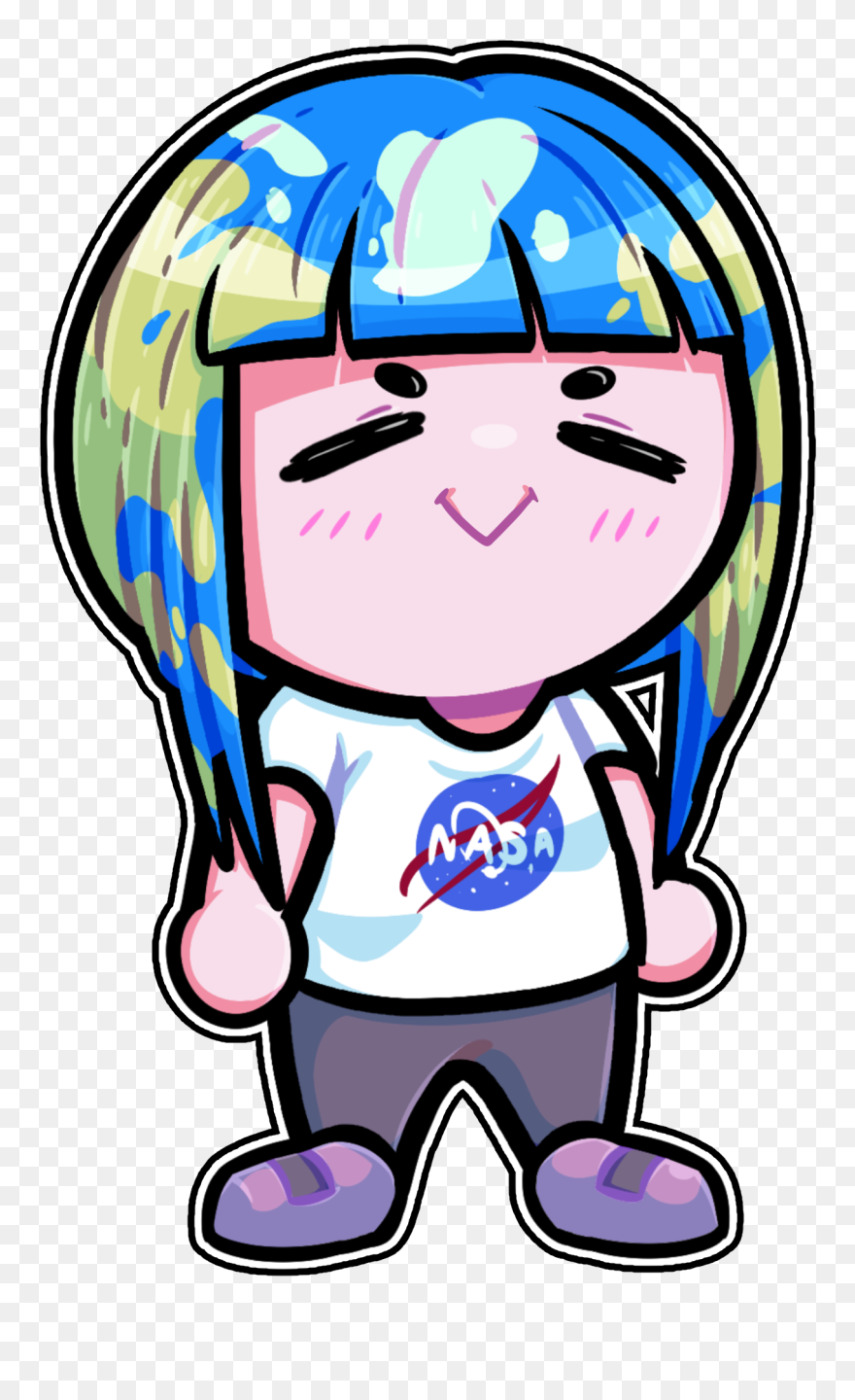 Planets Clipart Chibi - Earth Chan Waifu Chibi - Png Download