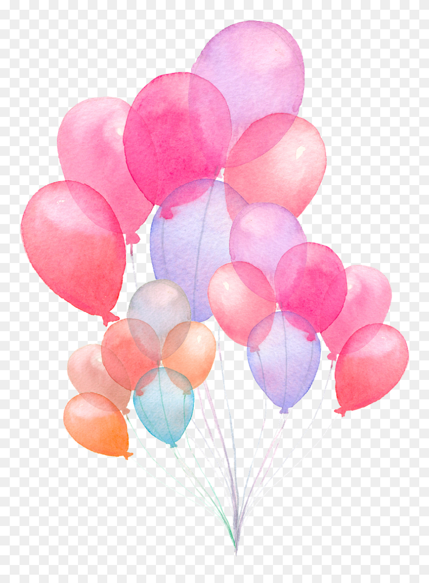 Colorful Balloons Png Picture - Transparent Watercolor Balloons Png Clipart