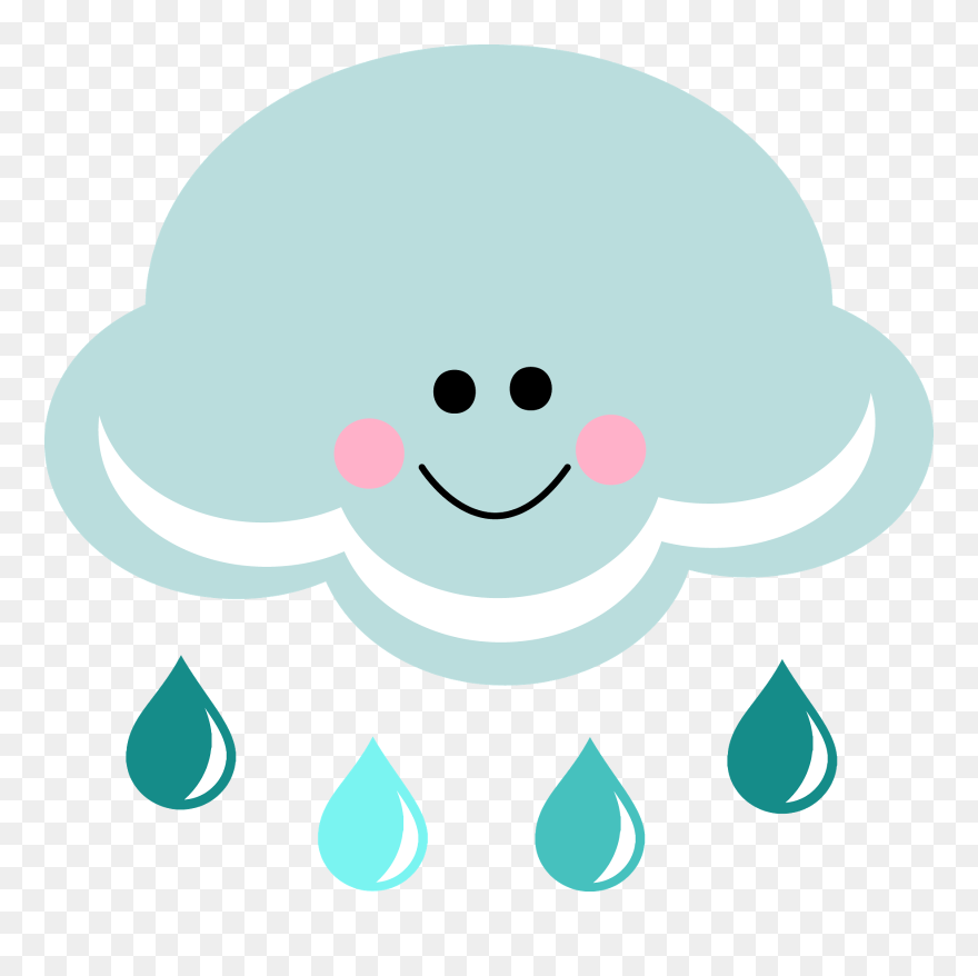 Rain Cloud Storm Clip Art - Rainy Cloud With A Face - Png Download