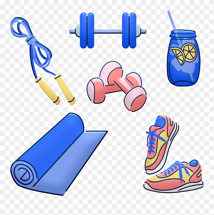 Workout Equipment Cartoon Clipart