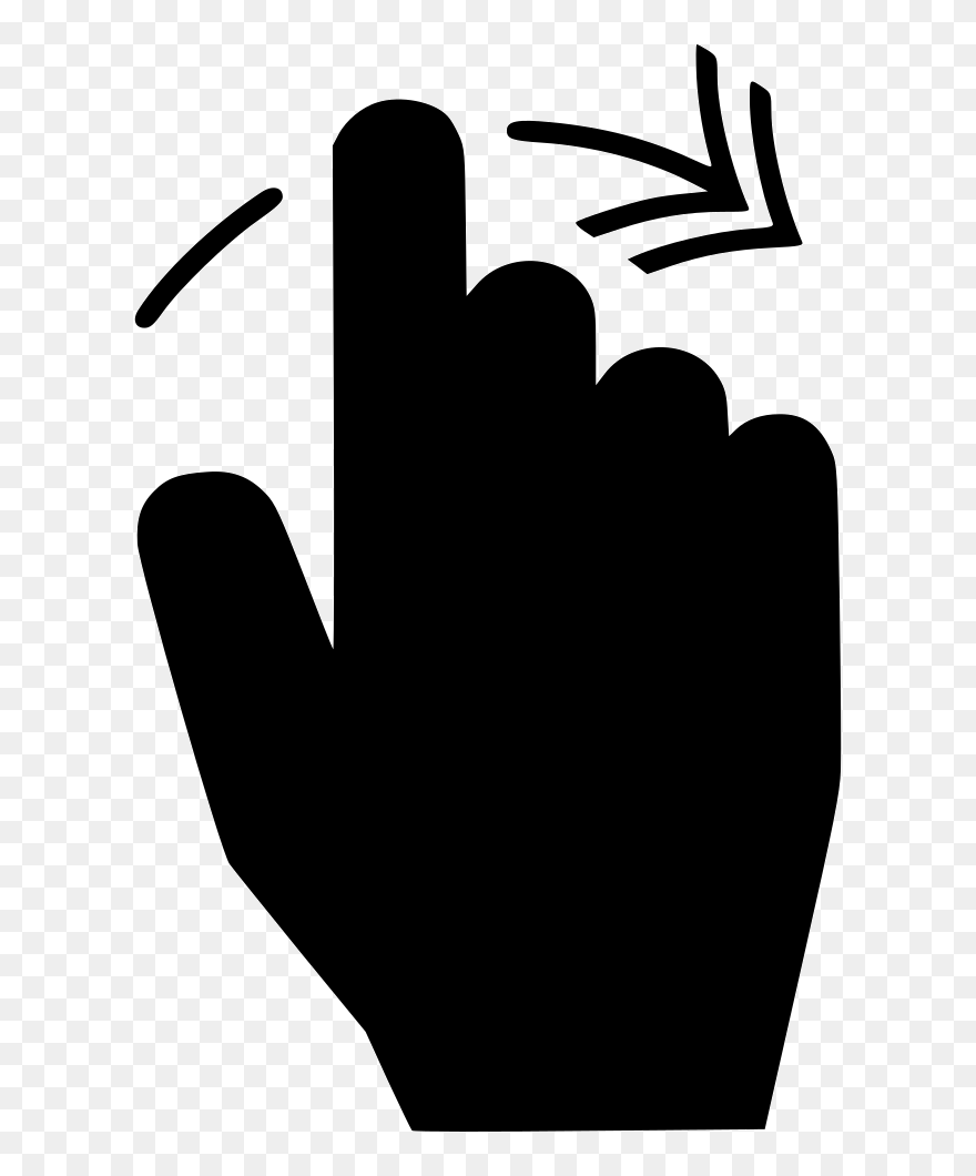 Black Finger Silhouette White Clip Art - Illustration - Png Download