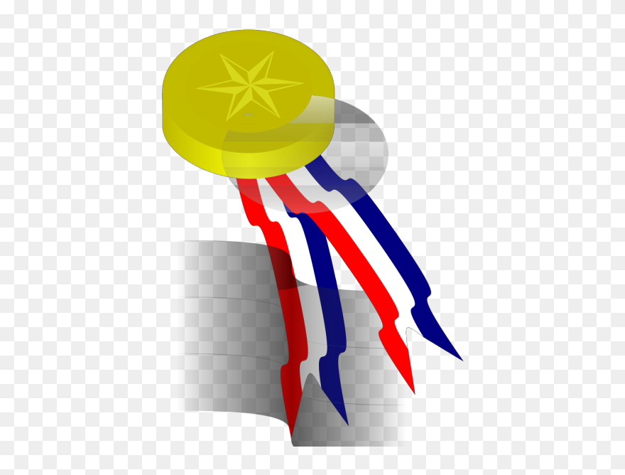 Mediallion Ribbons Png Images - Red White Blue Medal Ribbon Clipart