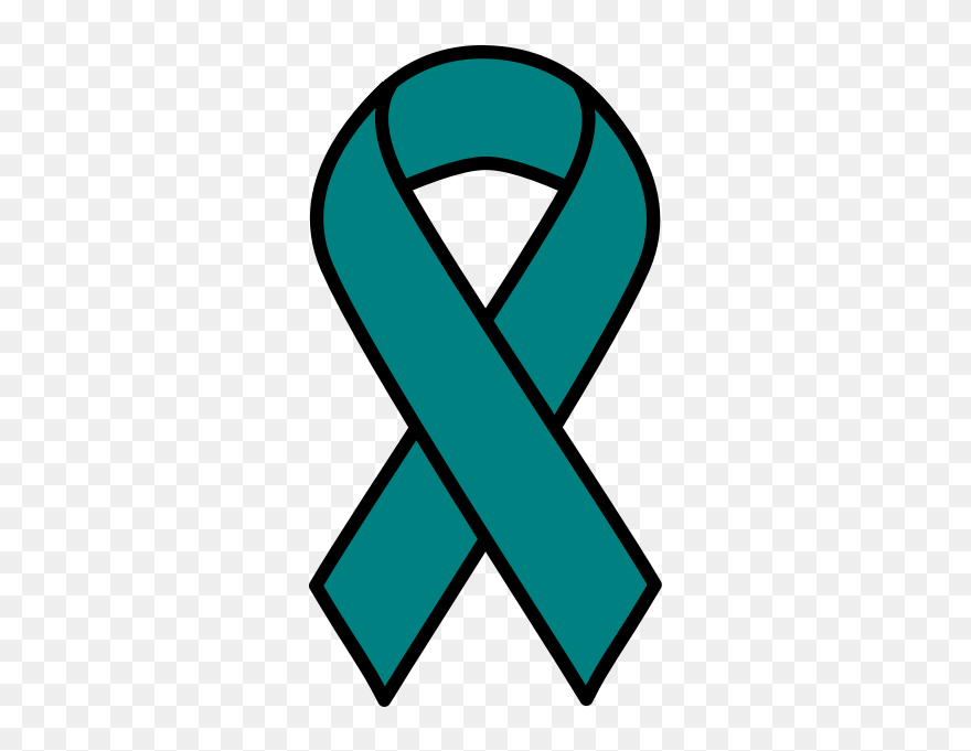 Ovarian Cancer Ribbon - Emerald Green Liver Cancer Ribbon Clipart