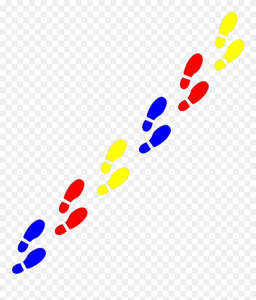 Colored Foot Prints Svg Clip Arts - Colorful Shoe Prints Clipart - Png Download