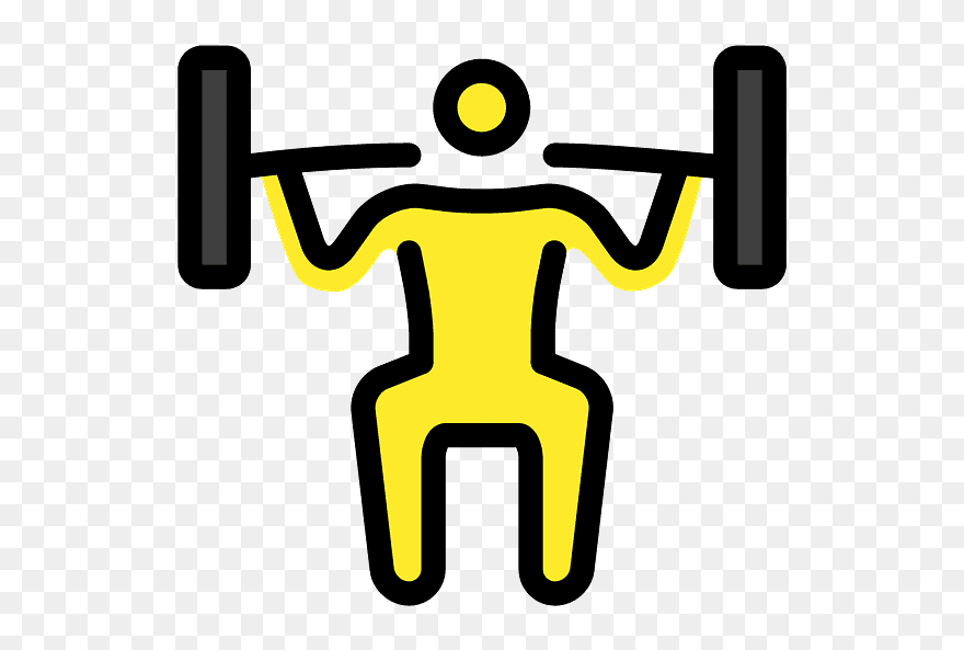 Person Lifting Weights Emoji Clipart - Weight Training - Png Download