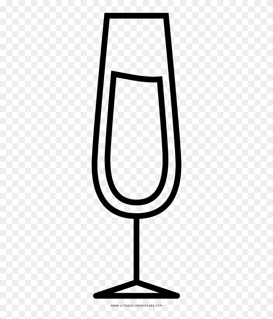 Champagne Glass Coloring Page Clipart