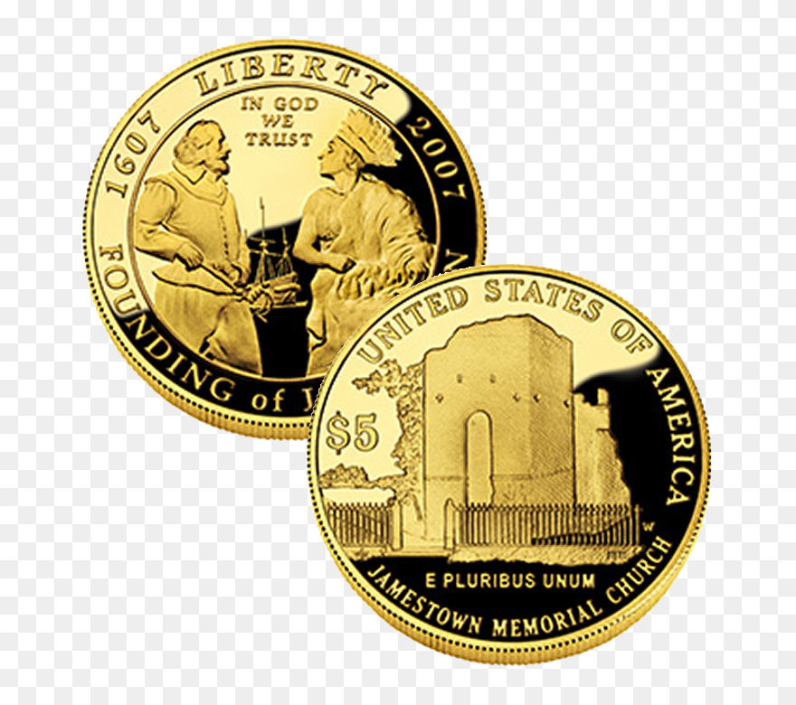 2007-w $5 Jamestown Commemorative Proof Gold Coin - Burapha University Clipart