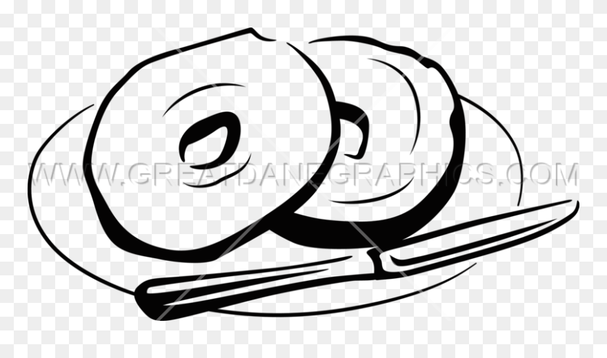 Bagel Cream Production Ready - Bagel With Cream Cheese Drawing Clipart