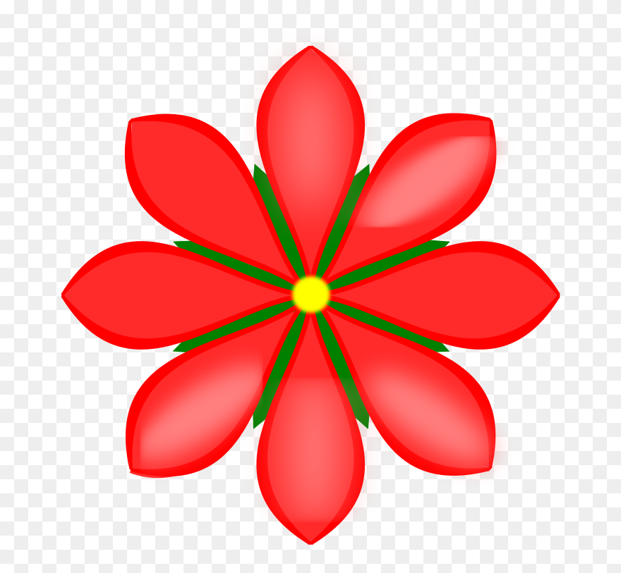 Red Flower - Cute Flowers Png Clipart