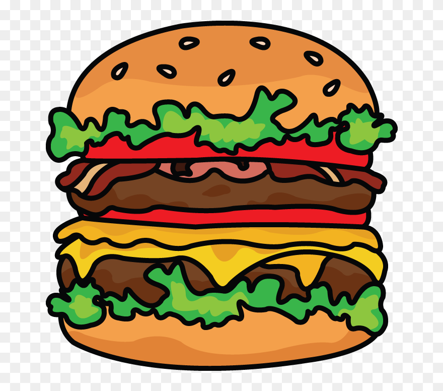 Burger You Will Want To Taste After You Draw It Using - Transparent Burger Png Cartoon Clipart