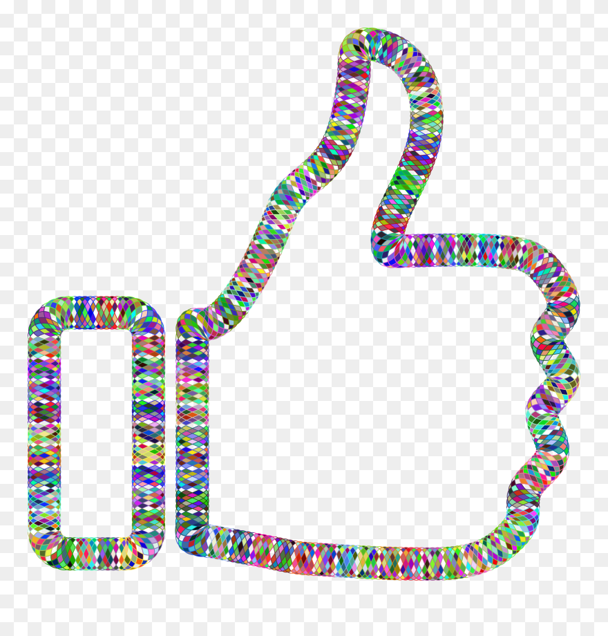 Prismatic Guilloche Thumbs Up Clip Arts - Thumb Signal - Png Download