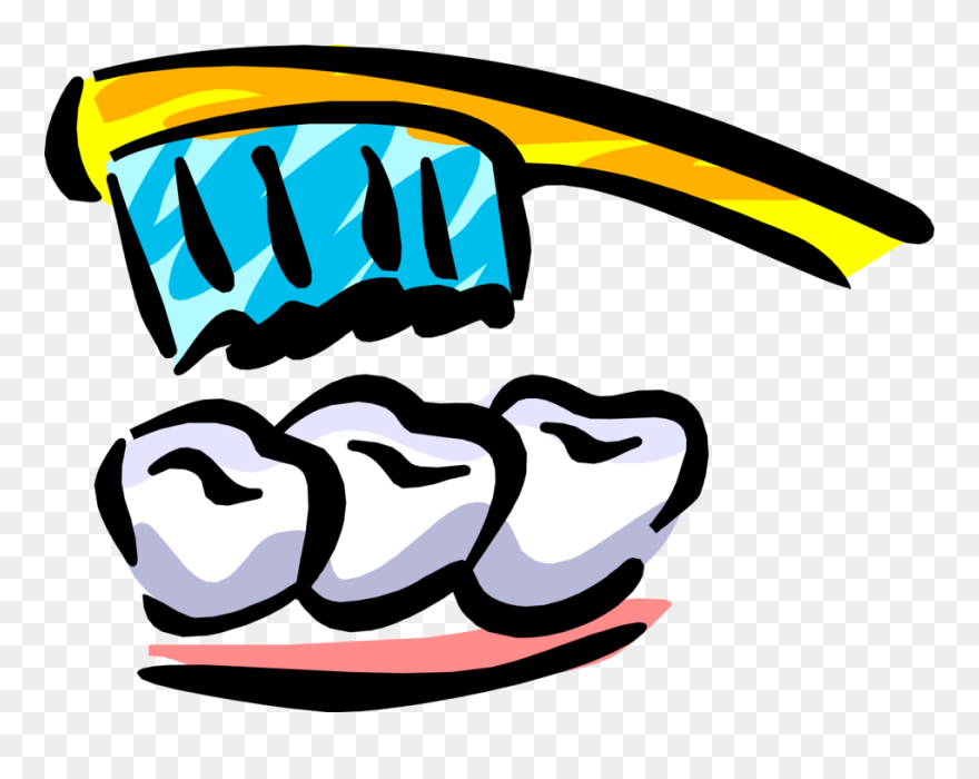 Vector Illustration Of Oral Hygiene Toothbrush For - Toothbrush And Teeth Clipart - Png Download