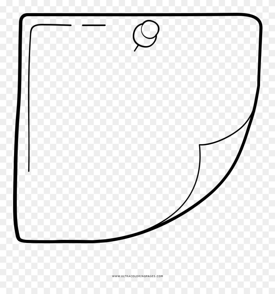 Transparent White Sticky Note Png - Sticky Note Coloring Page Clipart