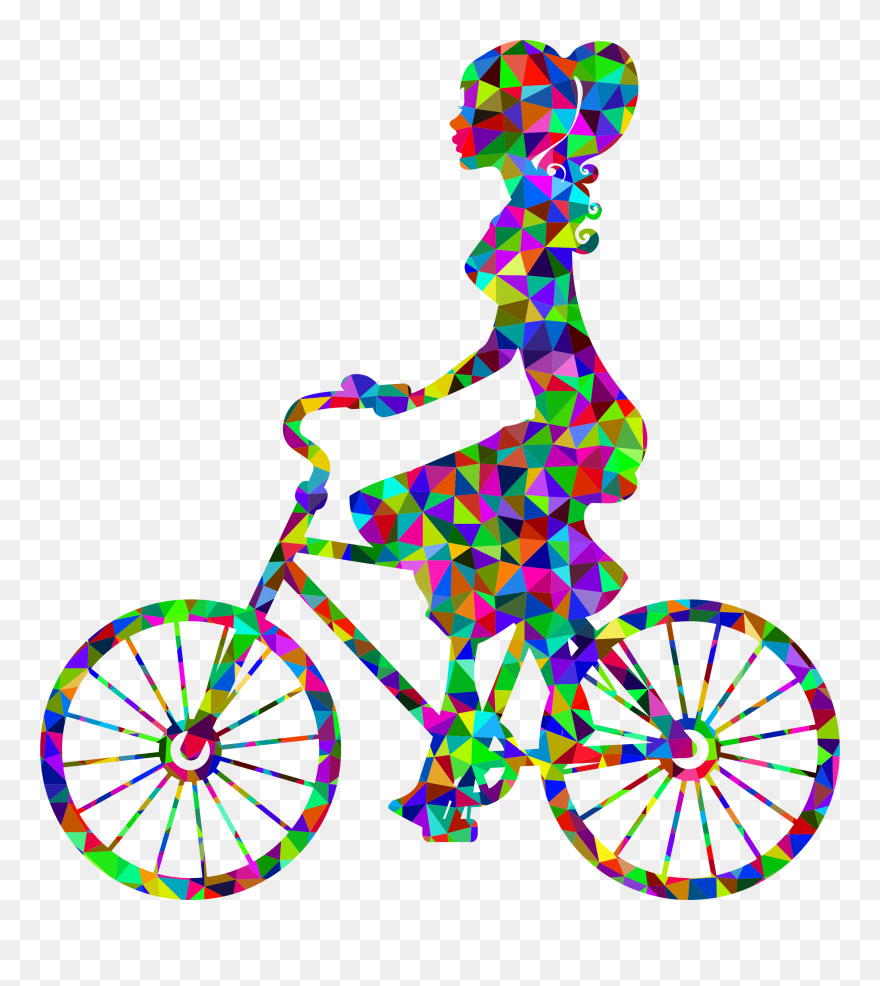 Clipart Bike Big Bike, Clipart Bike Big Bike Transparent - Black Girl On Bike - Png Download