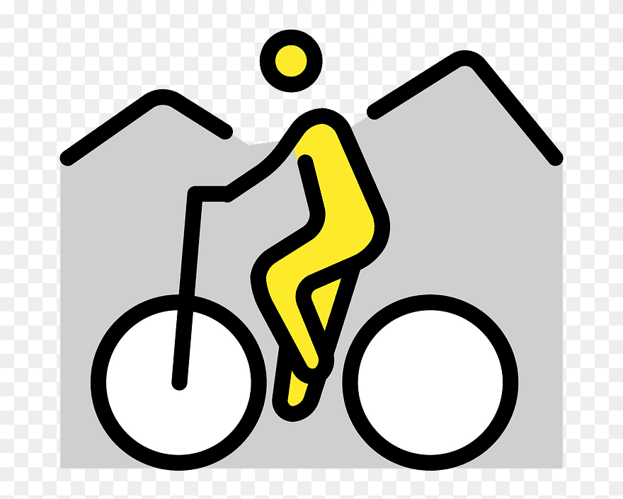 Person Mountain Biking Emoji Clipart - Clip Art - Png Download