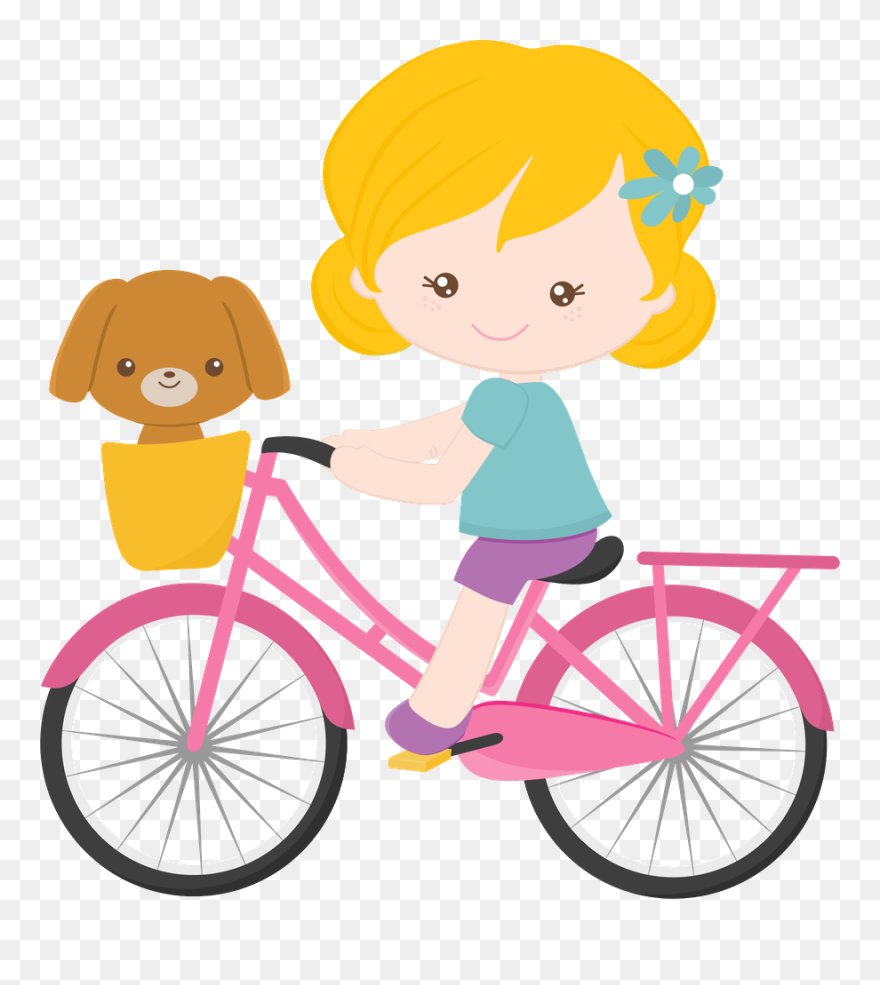 Pin By Hikari On - Cartoon Girl Bike Clipart - Png Download