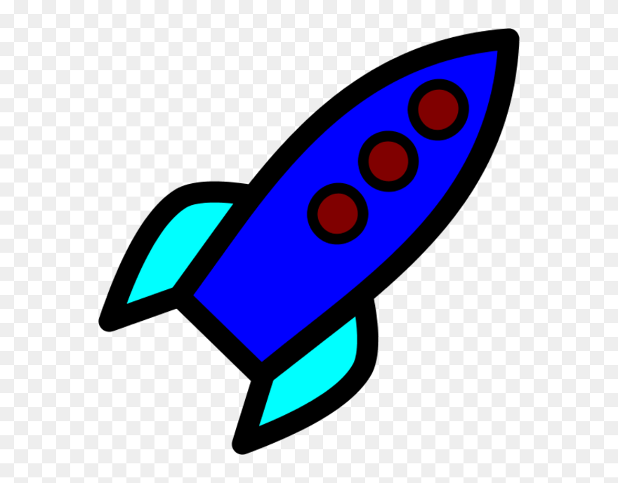 Rocket Clipart - 63 Cliparts - Blue Rocket Clipart - Png Download